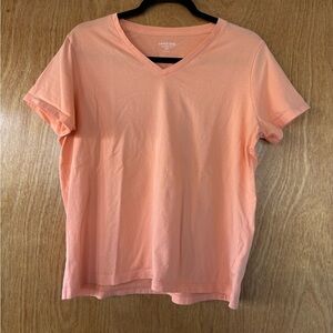 Lands' End Women's Soft Peach V-Neck Tee